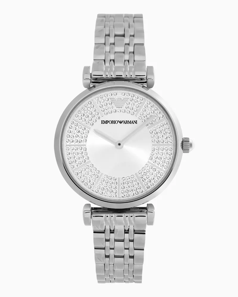 Emporio Armani Quarzuhr aus rostfreiem Stahl mit zwei Zeigern Mehrfarbig