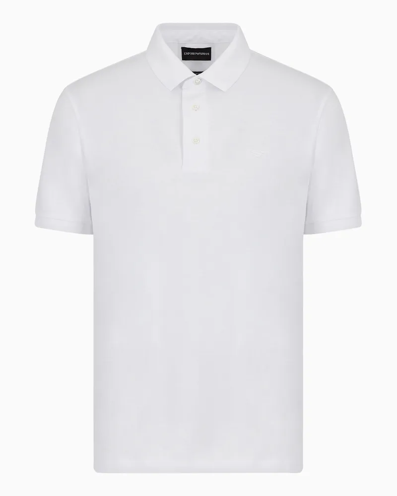 Emporio Armani ASV Jersey-Poloshirt aus Lyocell-Mischung Weiß