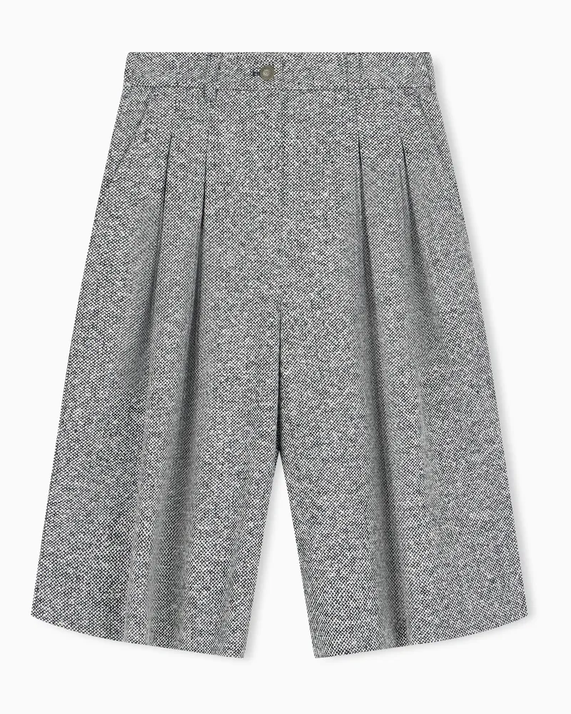 Emporio Armani Bermudashorts aus Tweed mit Bundfalten Gemustert