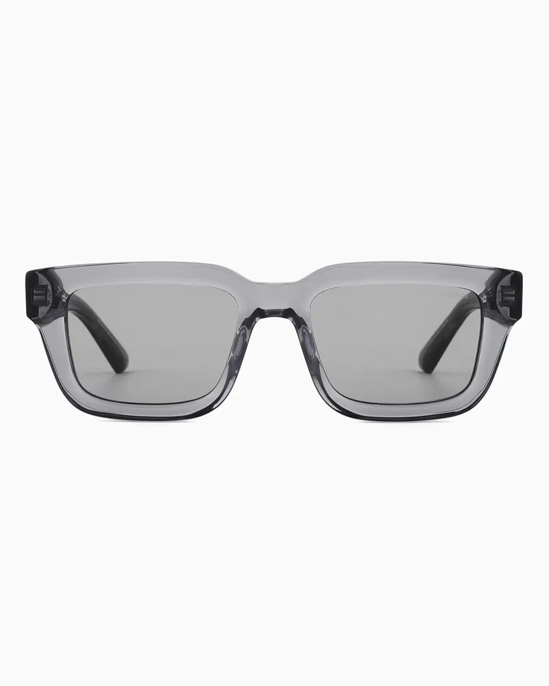 Emporio Armani Eckige Sonnenbrille für Herren Grau