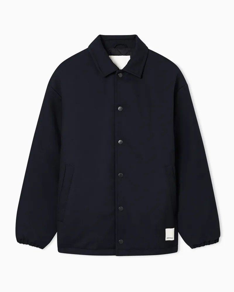Emporio Armani Gabardine-Blouson mit Stickerei aus der New York Sonderkollektion Blau