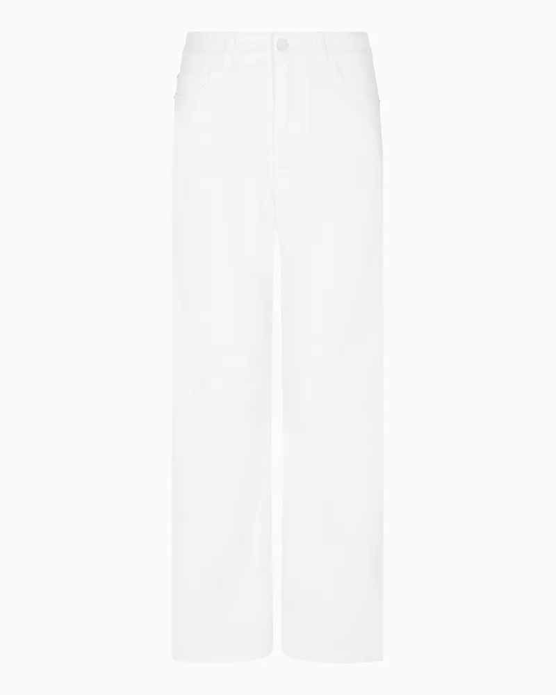 Emporio Armani Jeans J33 mit mittelhohem Bund und verkürztem, ausgestelltem Bein aus stückgefärbtem, elastischem Drillich Beige