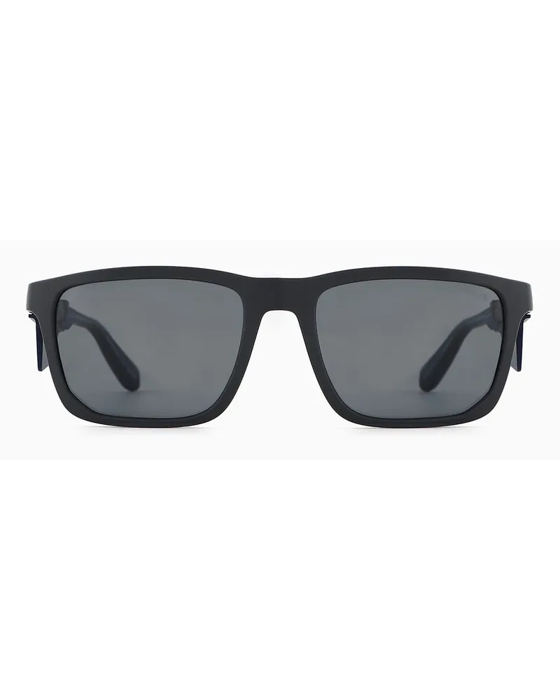 Emporio Armani Sonnenbrille mit Rechteckiger Fassung Für Herren Dunkelgrau