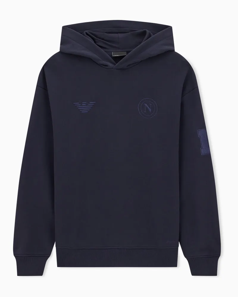 Emporio Armani Kapuzensweatshirt aus der SSC Napoli Capsule Marineblau