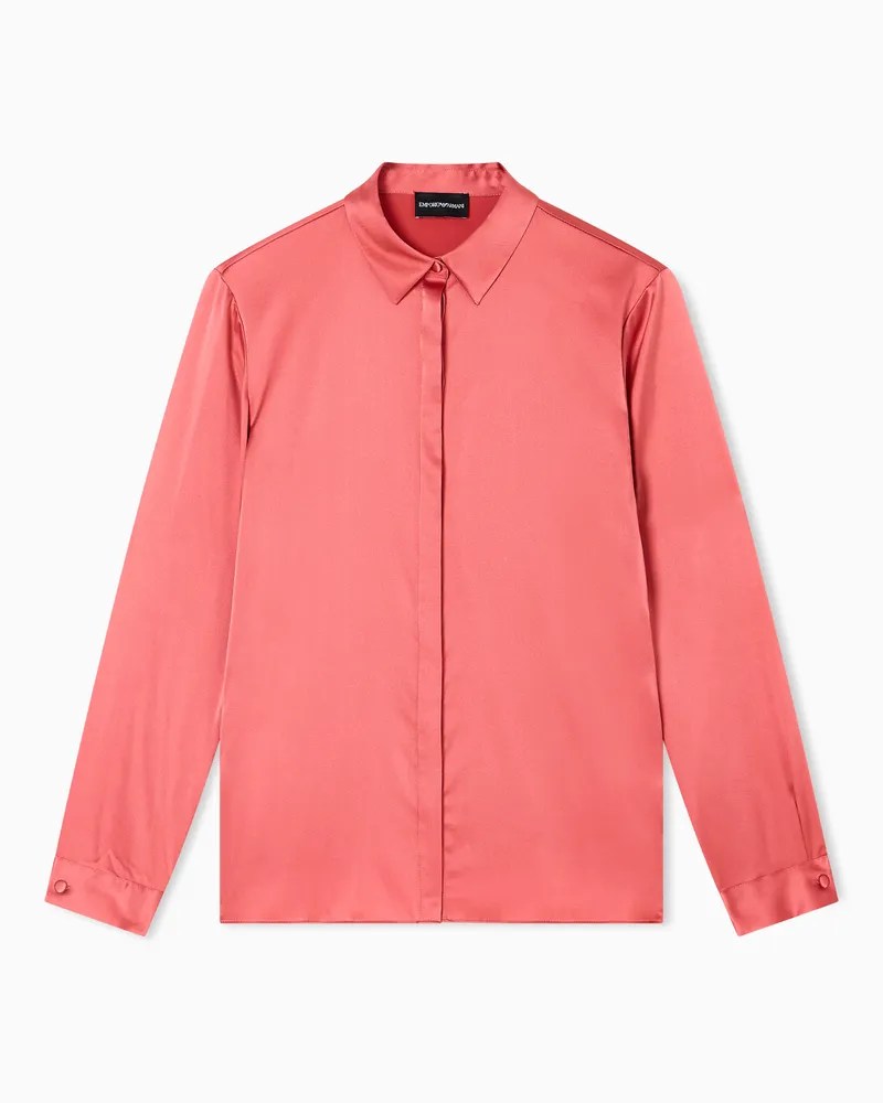 Emporio Armani Hemd aus Seidensatin Rot