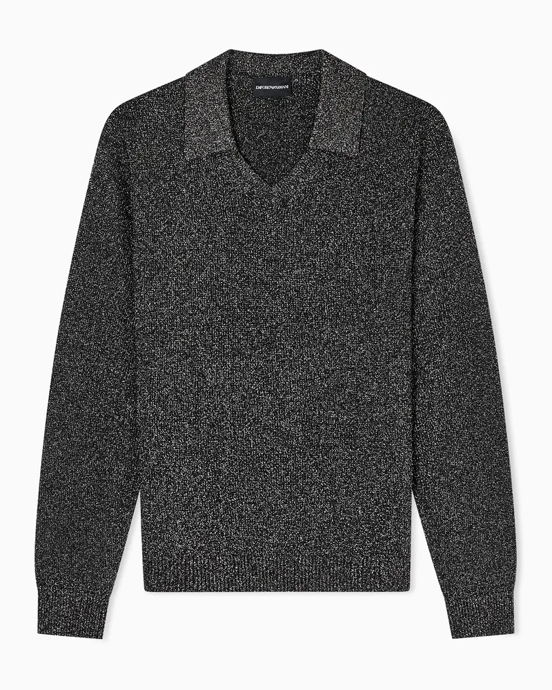 Emporio Armani Metallische Glattstrick-Verarbeitung Schwarz