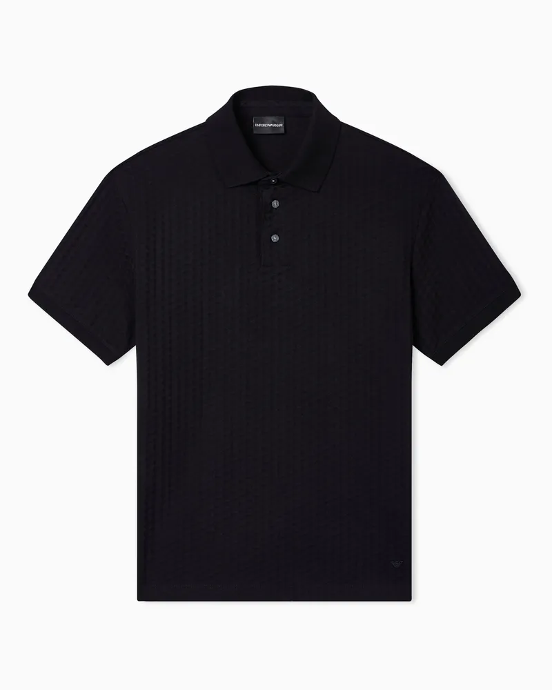 Emporio Armani Poloshirt aus Jacquard-Jersey Schwarz