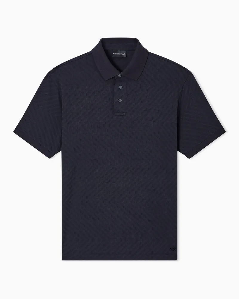 Emporio Armani Poloshirt aus Jacquard-Jersey Schwarz