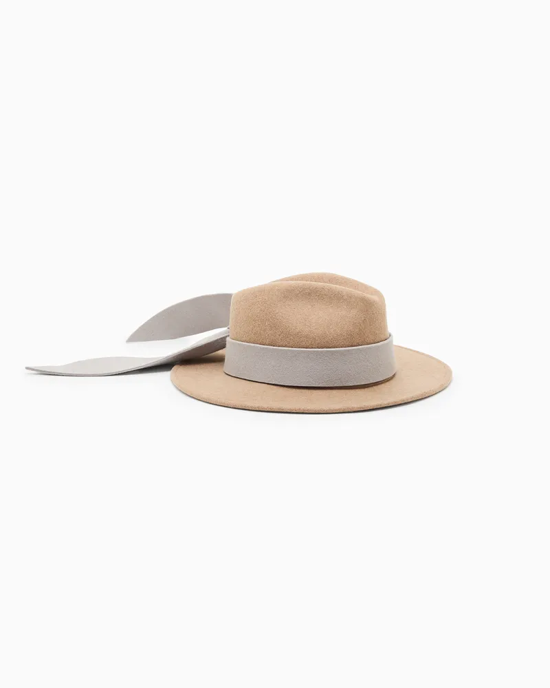 Emporio Armani Fedora-Hut aus Wolle mit Band Braun