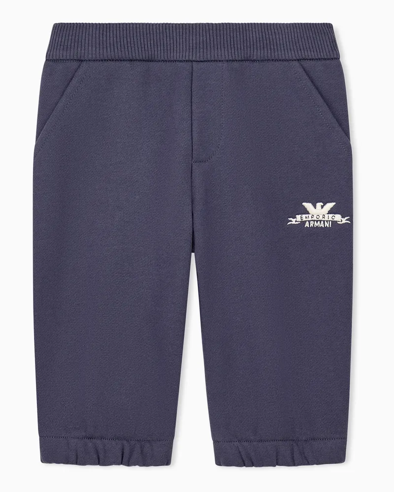 Emporio Armani Jogginghose im Regular Fit aus Baumwollfleece mit Taschen Blau