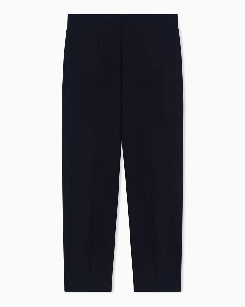 Emporio Armani Hose mit elastischem Bund aus Nylon Marineblau