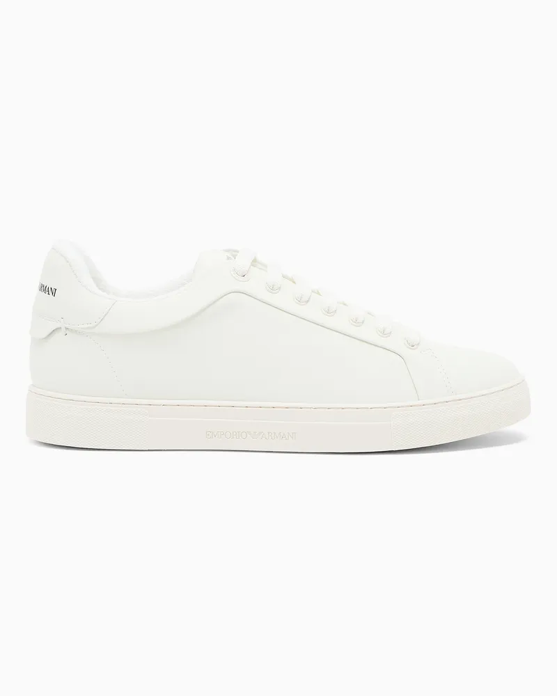 Emporio Armani Sneaker aus weichem Leder Weiß