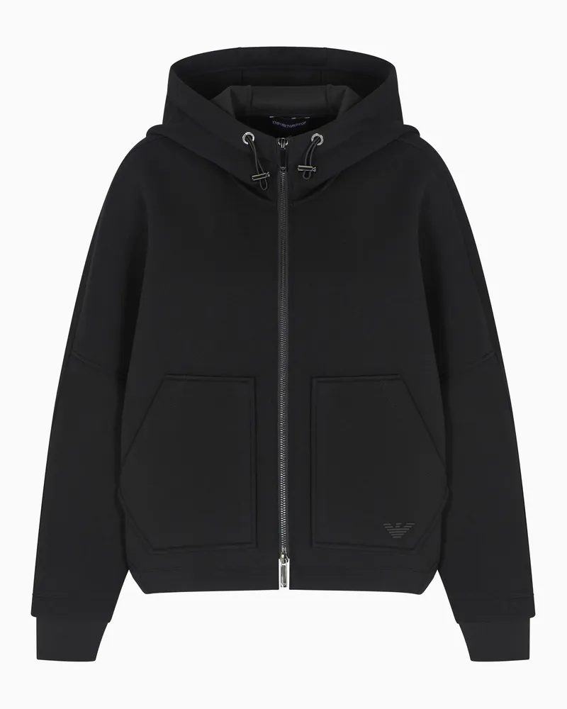 Emporio Armani Scuba-Sweatshirt mit Kapuze Schwarz