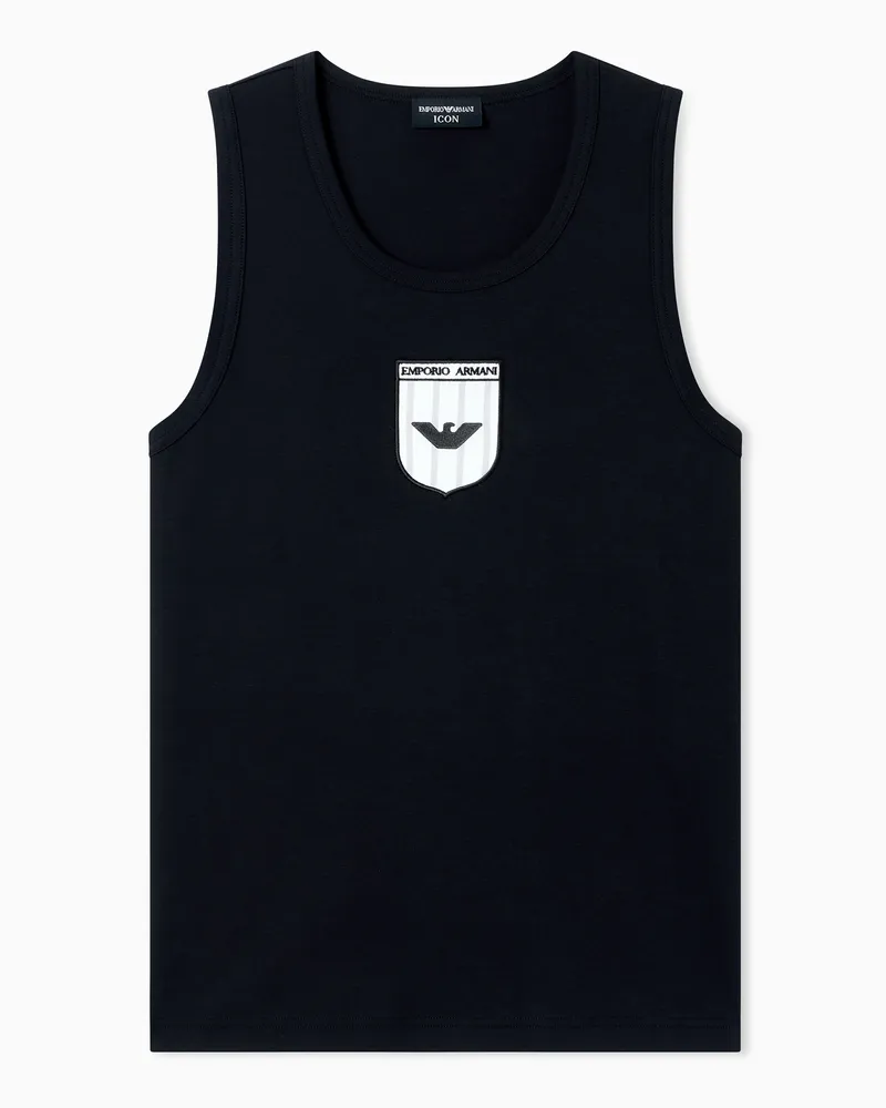 Emporio Armani Cotton jersey tank top Grau