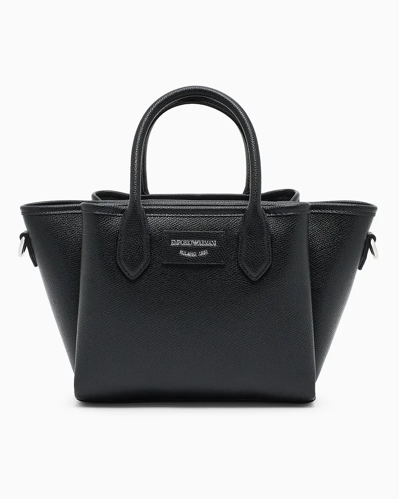 Emporio Armani Kleiner Shopper mit strukturiertem Finish Schwarz