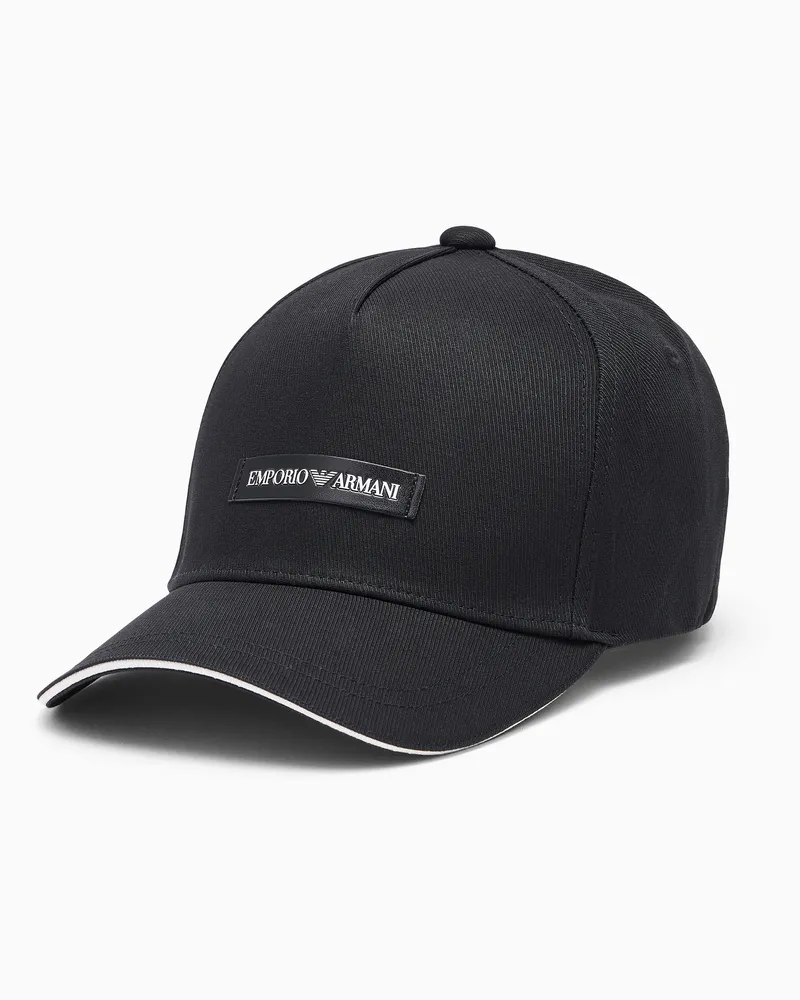Emporio Armani Baseballcap canvas aus Baumwolle mit Patch Essential Schwarz