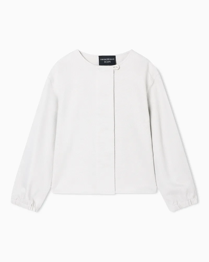 Emporio Armani Icon Jacke aus strukturierter Viskose Grau