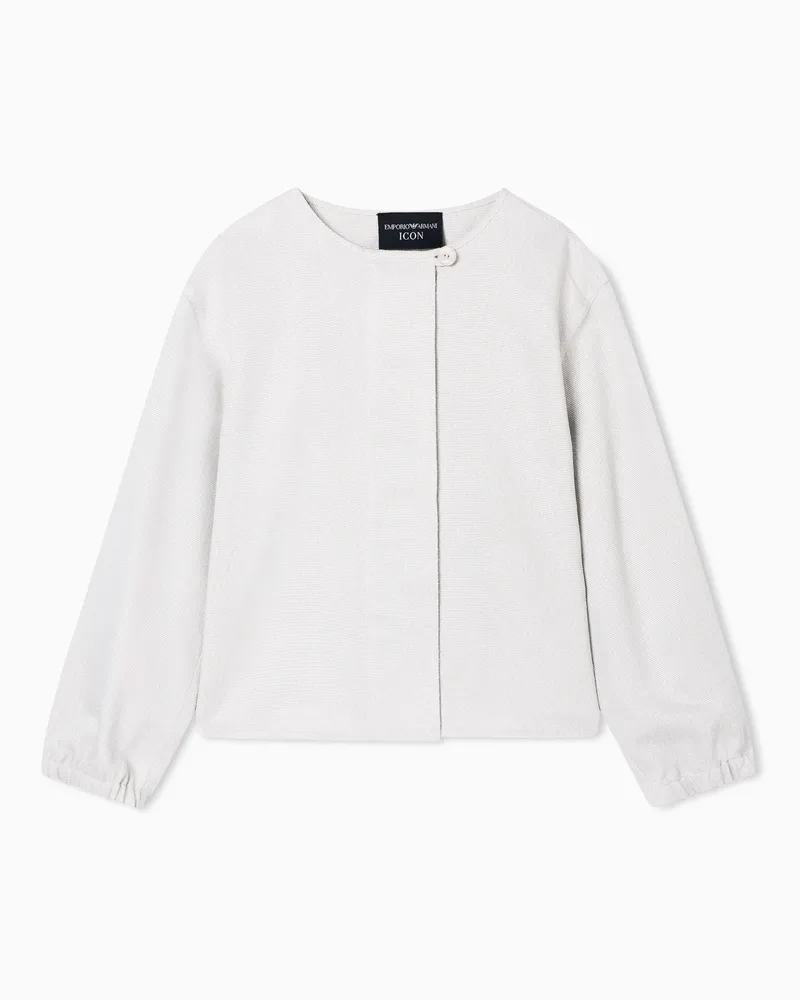 Emporio Armani Icon armored viscose jacket Grau