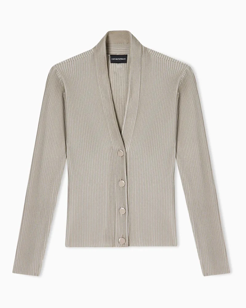 Emporio Armani Cardigan in Hohlrippen-Optik Beige