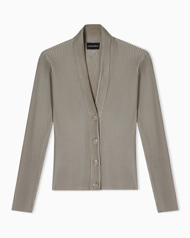 Emporio Armani Cardigan in Hohlrippen-Optik Beige