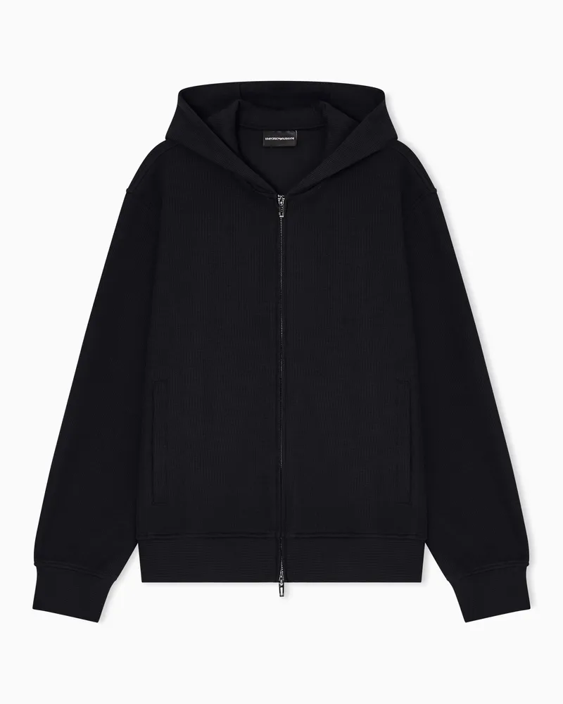 Emporio Armani Lyocell and cotton interlock sweatshirt Blau