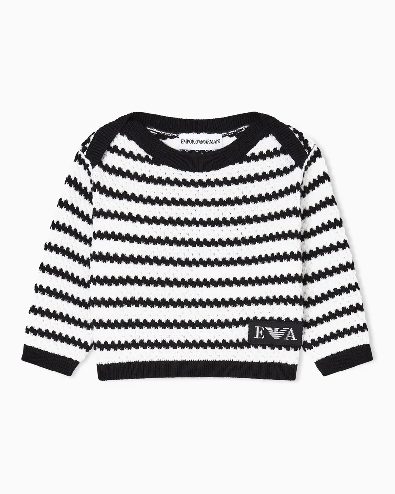 Emporio Armani Pullover aus Jacquard-Stoff mit Streifen Zweifarbig