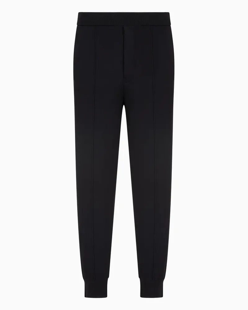 Emporio Armani Jogginghose aus Glattstrick mit Biesen an der Vorderseite Blau