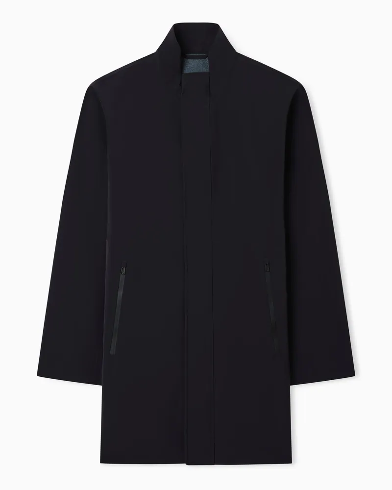 Emporio Armani Trenchcoat aus Nylon mit thermoverschweißtem Reißverschluss Schwarz