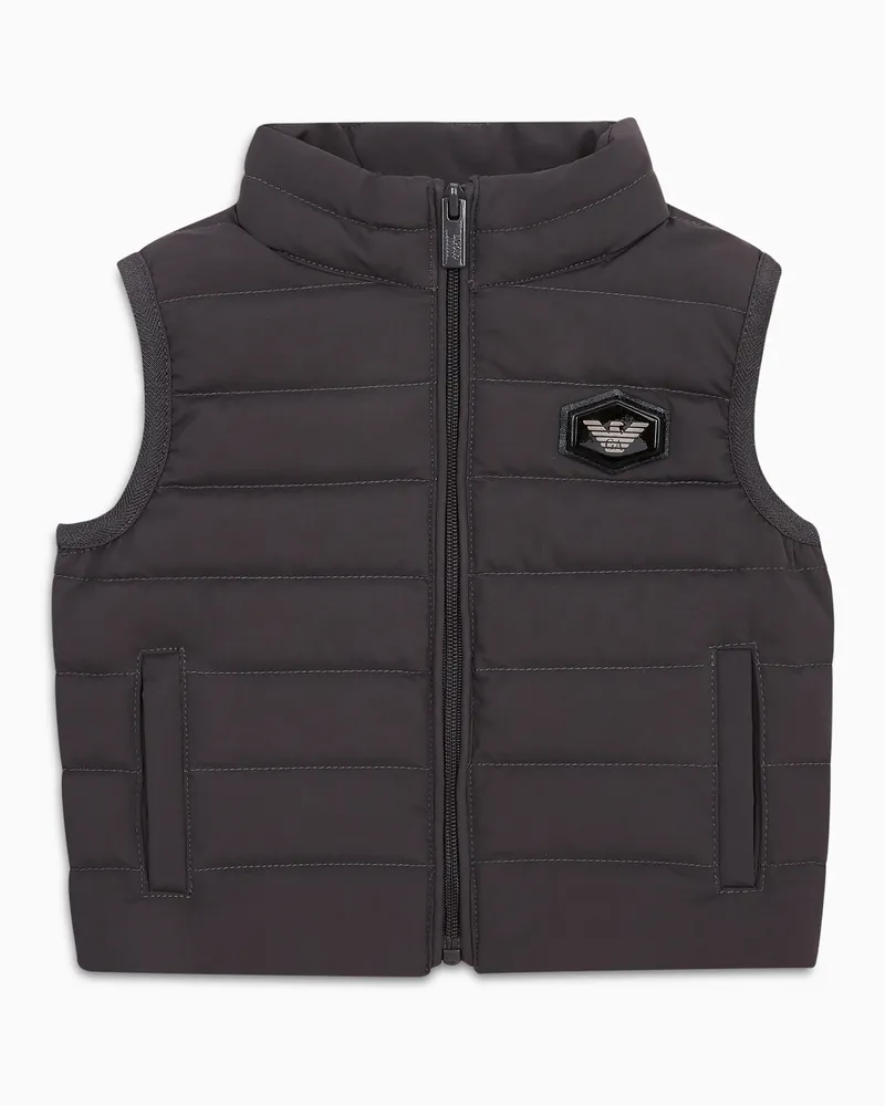 Emporio Armani Ärmellose Daunenweste aus gestepptem Nylon mit recycelten Daunen Grau