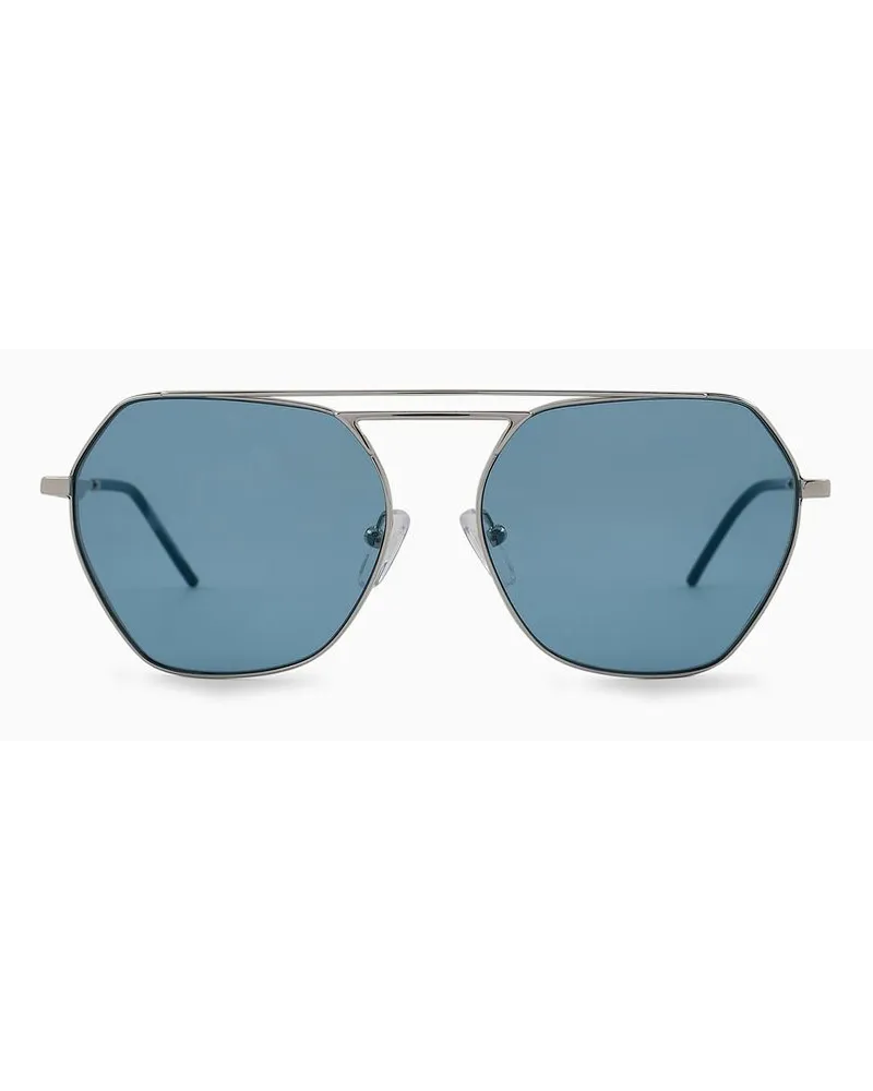 Emporio Armani Sonnenbrille mit Unregelmäßig Geformter Fassung Für Damen Silber