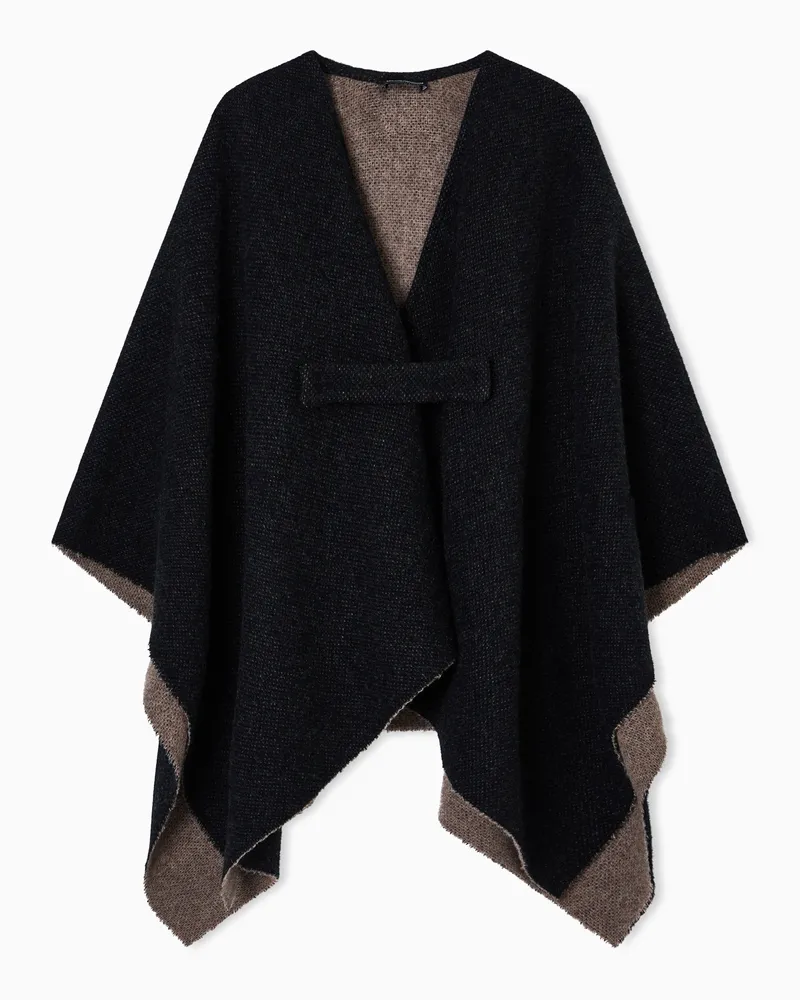 Emporio Armani Cape aus Doubleface-Wolle Schwarz