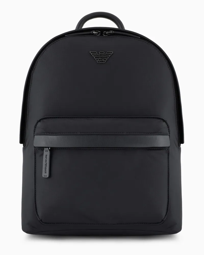 Emporio Armani ASV Rucksack aus recyceltem Nylon Schwarz