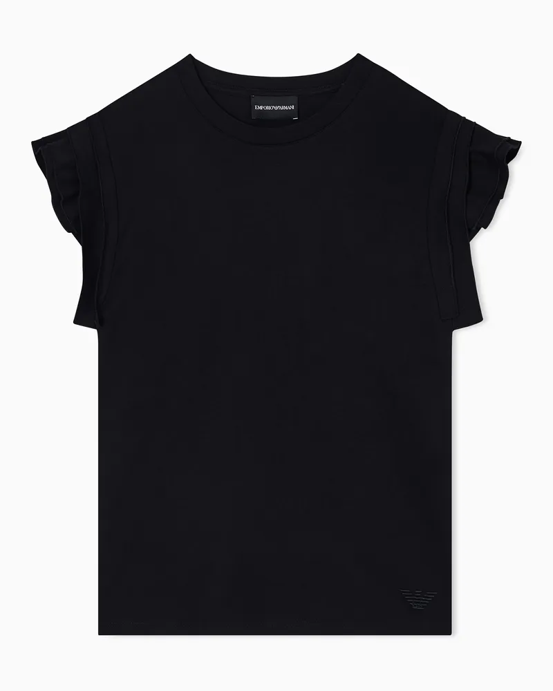 Emporio Armani Organic cotton jersey top Schwarz