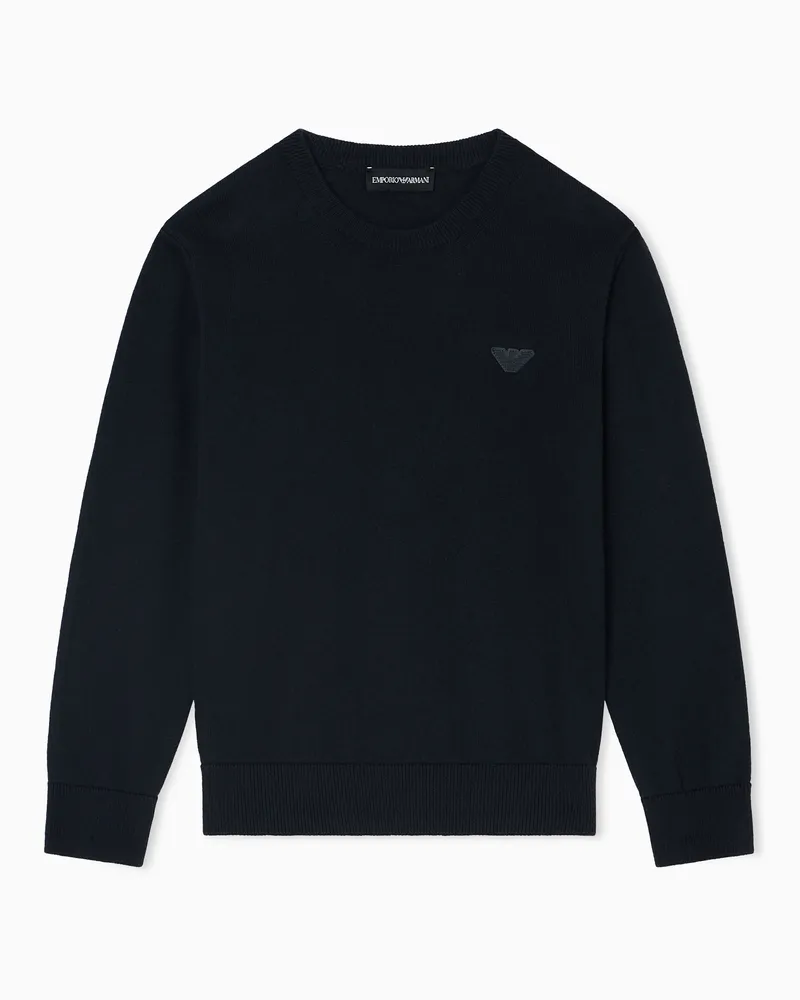 Emporio Armani Pullover aus einer Bio-Baumwoll-Mischung Marineblau