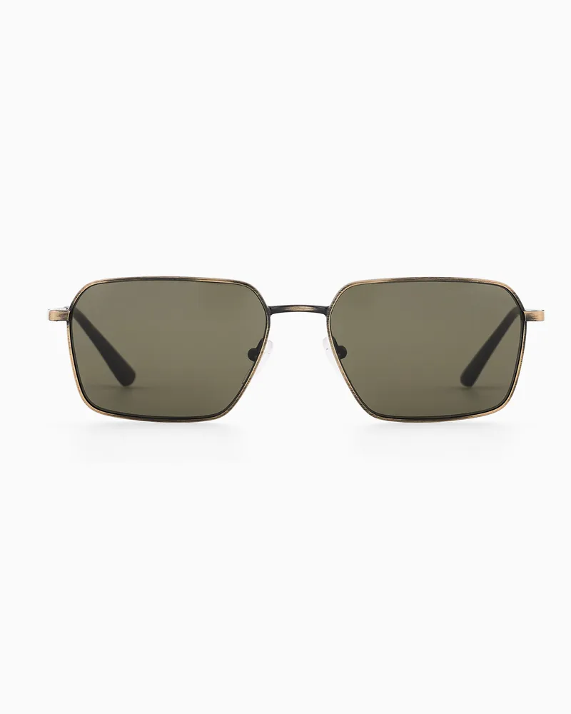 Emporio Armani Herren-Sonnenbrille in unregelmaessiger Form Goldfarben