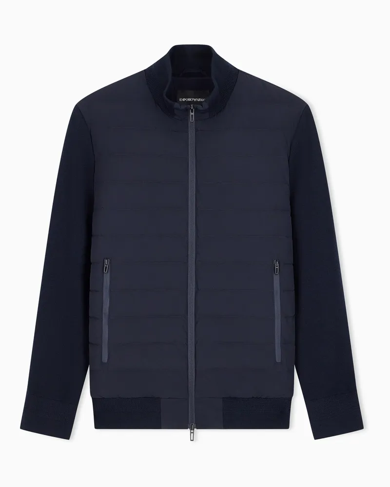 Emporio Armani Daunenjacke Essential mit Regular Fit aus Stretch-Nylon Marineblau