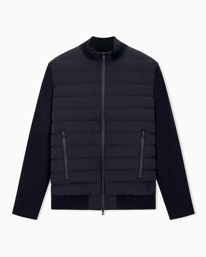 Emporio Armani Daunenjacke Essential mit Regular Fit aus Stretch-Nylon Marineblau