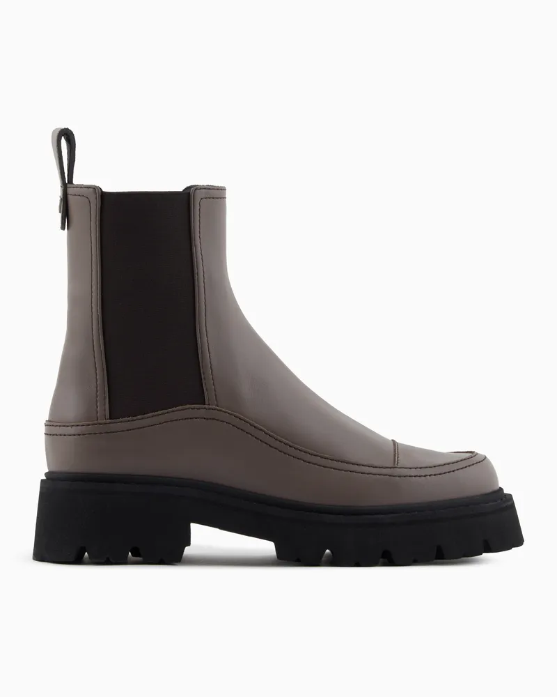 Emporio Armani Beatles-Boots aus Leder Taupe