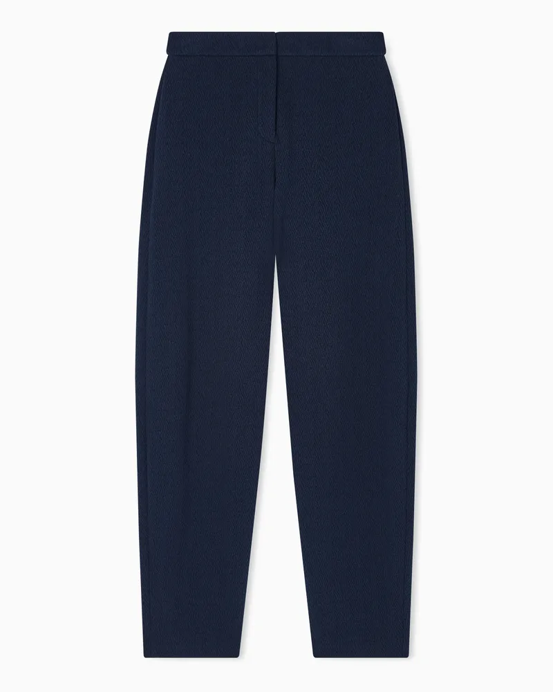 Emporio Armani Icon Hose aus Jacquard-Jersey mit Chevron-Motiv Blau