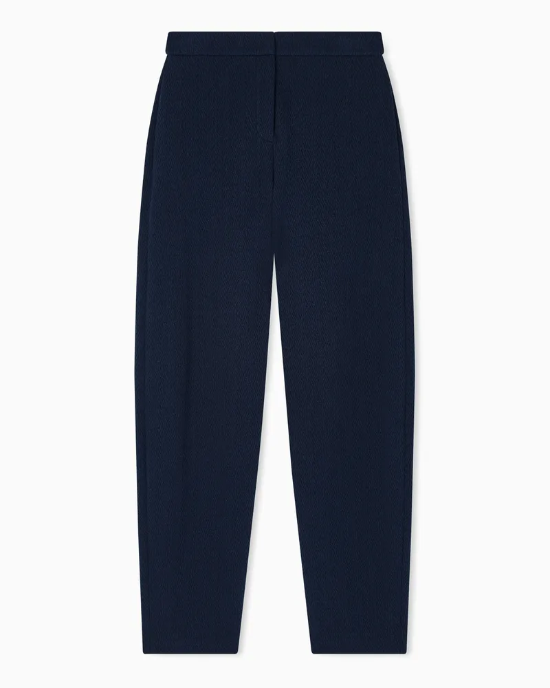Emporio Armani Icon Hose aus Jacquard-Jersey mit Chevron-Motiv Blau