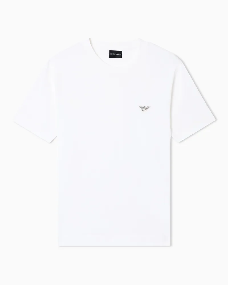 Emporio Armani Slim fit T-shirt in heavy jersey Weiß