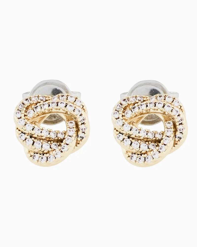 Emporio Armani Ohrstecker aus goldfarbenem Messing Mehrfarbig
