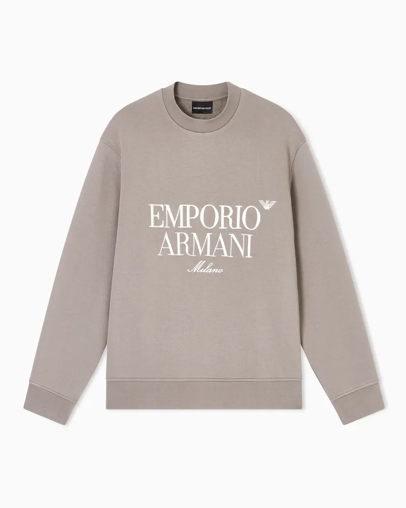 Emporio Armani Sweatshirt aus French-Terry-Jersey mit Logo-Stickerei Grau