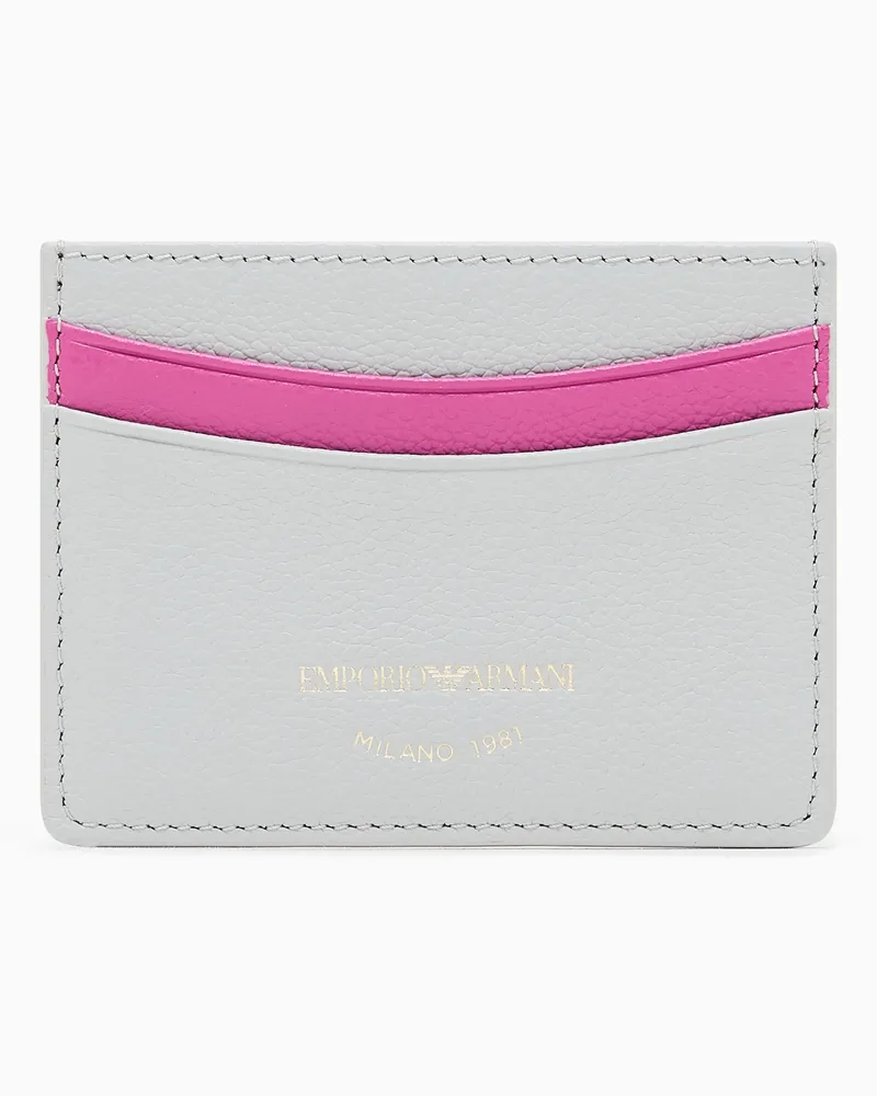 Emporio Armani Kartenetui aus getrommeltem Leder Grau
