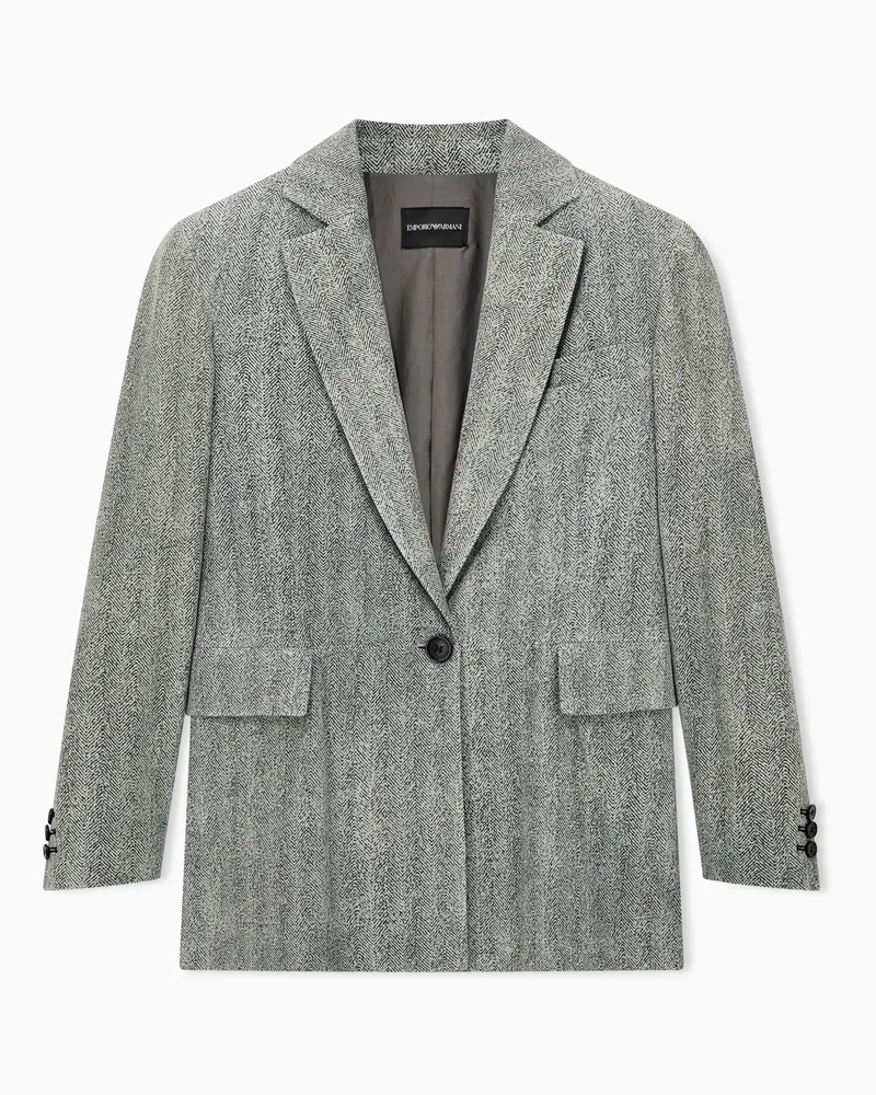 Emporio Armani Lederjacke reguläre Passform Zweifarbig