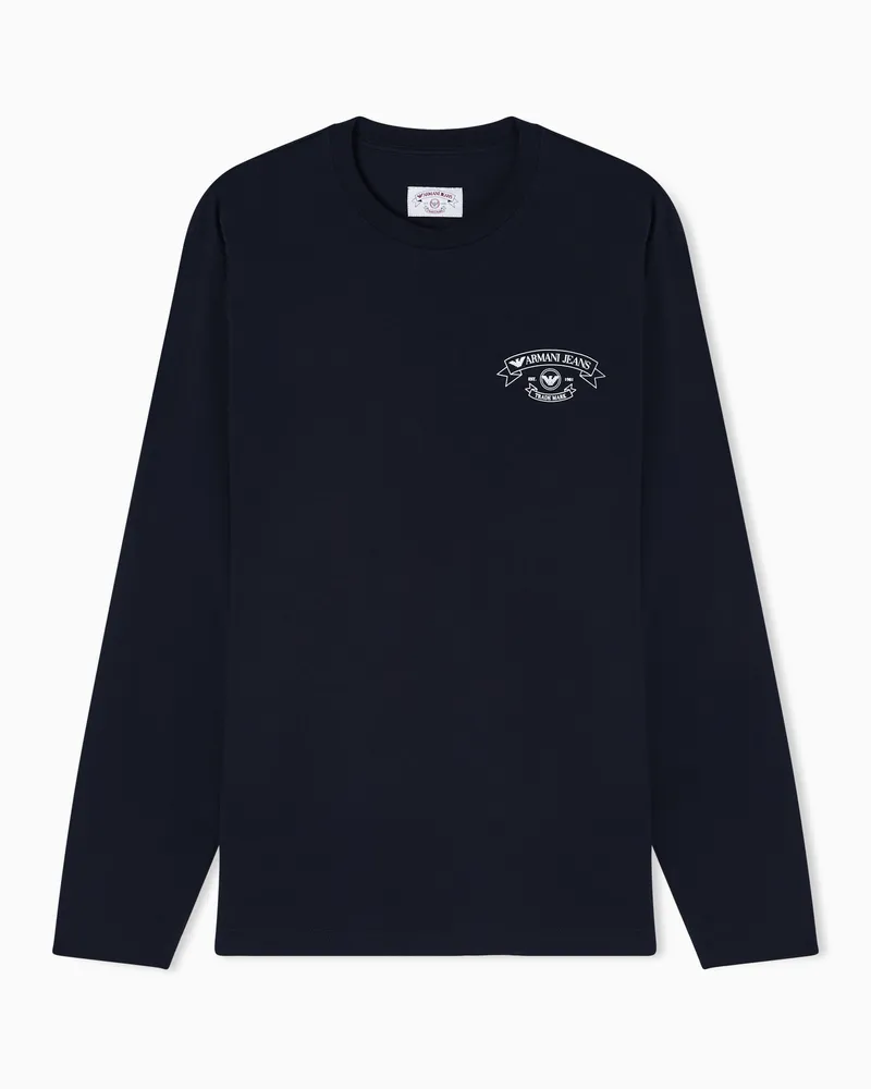 Emporio Armani Jerseyshirt mit Armani Jeans Print Marineblau