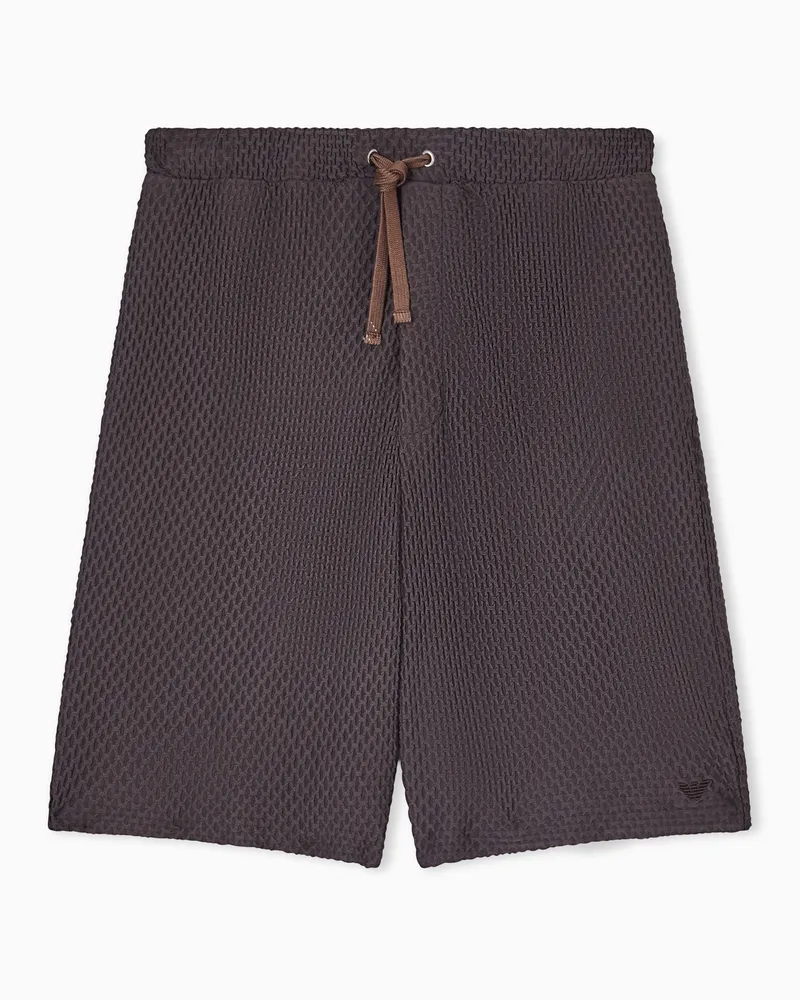 Emporio Armani Bermudashorts aus geprägtem bi-elastischem Jersey Braun