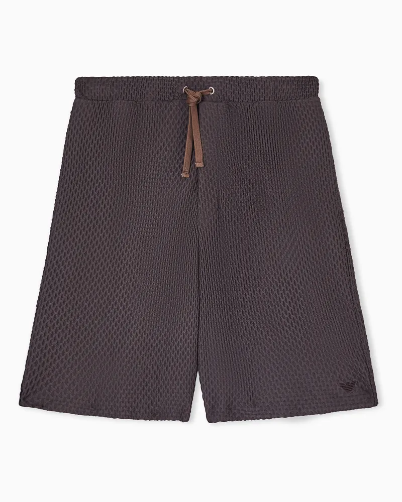 Emporio Armani Bermudashorts aus geprägtem bi-elastischem Jersey Braun