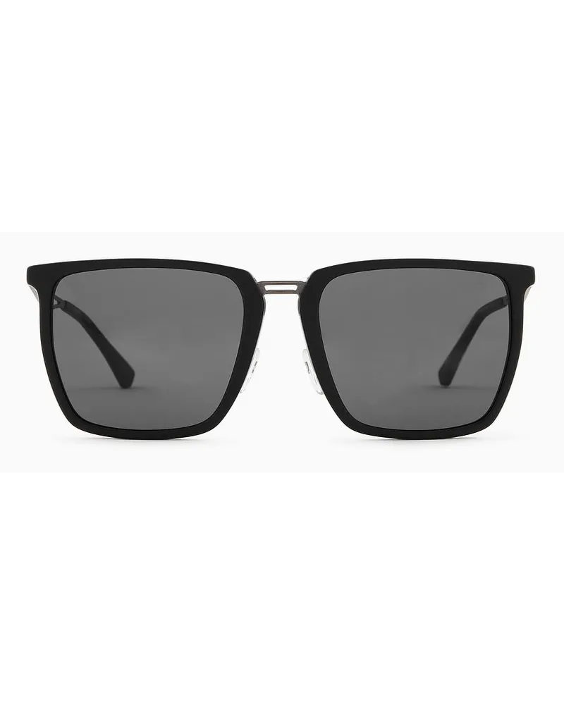 Emporio Armani Eckige Sonnenbrille Für Herren Schwarz