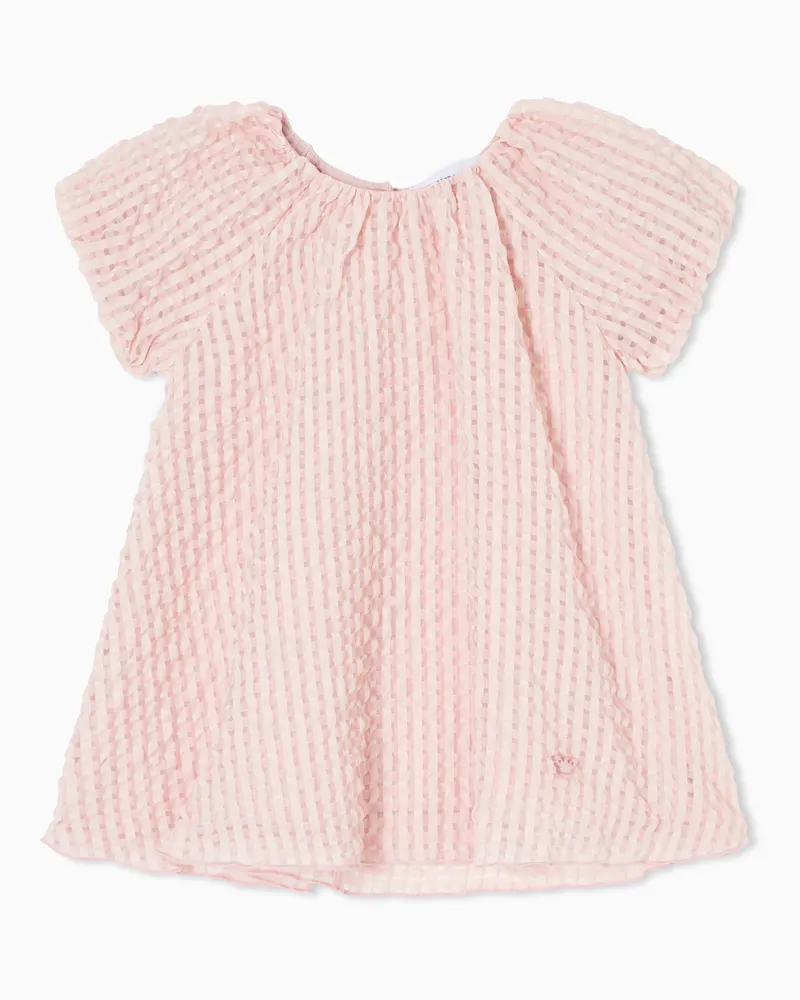 Emporio Armani Kleid aus Jacquard-Stoff mit Vichy-Muster Pink